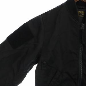 AVIREX L-2 カスタム フライトジャケット ブルゾン 長袖 ジップアップ 総裏地 ロゴ M 黒 ブラック GY12