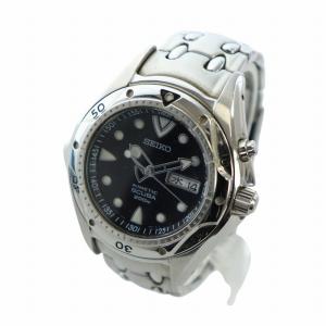SEIKO KINETIC SCUBA キネティック スキューバ 200M ダイバーズ ウォッチ 腕時計 自動巻き デイデイト 黒文字盤