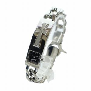 Jean Paul GAULTIER ブレスレットウォッチ クォーツ スクエア クロス 黒文字盤 シルバー色 5431-T001122