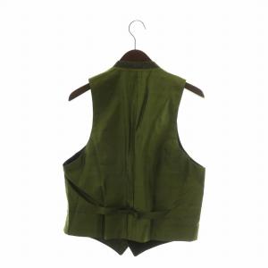 PAUL SMITH アメリカンジャケット期 ベスト ウール 絹 シルク シングル ベロア ツイード 切り替え 金具ボタン F