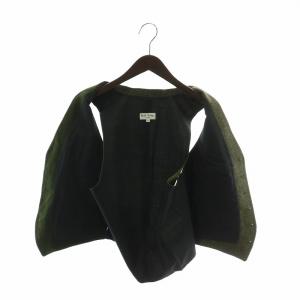 PAUL SMITH アメリカンジャケット期 ベスト ウール 絹 シルク シングル ベロア ツイード 切り替え 金具ボタン F