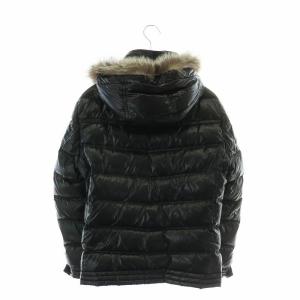 BURBERRY BLACK LABEL ダウンジャケット ホワイトグース シルバーフォックス フード 裏地チェック柄