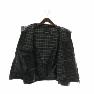 BURBERRY BLACK LABEL ダウンジャケット ホワイトグース シルバーフォックス フード 裏地チェック柄