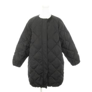 ACUTA ロングコクーンキルティングダウン コート ノーカラー F 黒 ブラック UR27-27F009