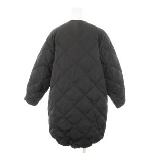 URBAN RESEARCH ACUTA ロングコクーンキルティングダウン コート ノーカラー F 黒 ブラック UR27-27F009