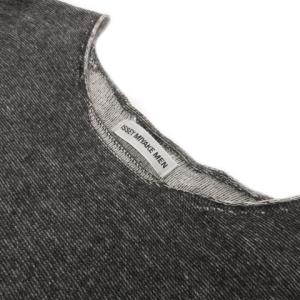 ISSEY MIYAKE MEN ニット セーター 長袖 コットン リネン 麻 アウトステッチ XL 黒 ブラック