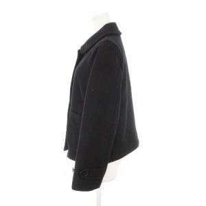 MHL. ショートコート ステンカラー ピーコート ウール 1 S 黒 ブラック /AH8 GY12