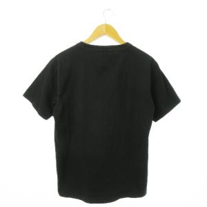 STUSSY × チャンピオン CHAMPION 半袖Tシャツ クルーネック コットン 胸ポケット ロゴ M 黒 ブラック