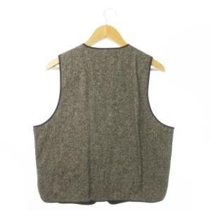 PAUL SMITH ベスト ツイード ジップアップ Vネック ダブルポケット F グレー
