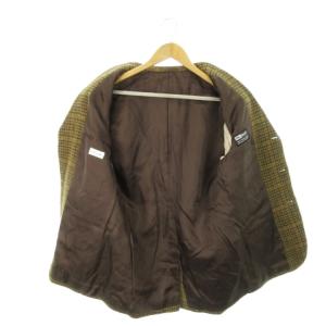 PAUL SMITH ヴィンテージ テーラードジャケット ツイード シングル ウール センターベント 千鳥柄 総柄 L 茶 ブラウン