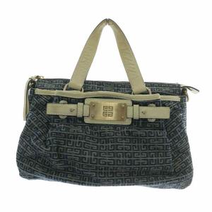 デニム トートバッグ ハンド キャンバス レザー 4G ロゴ 総柄 ゴールド金具 紺 ネイビー 白 ホワイト