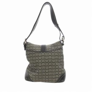 COACH 美品 ショルダーバッグ ミニシグネチャー キャンバス レザー 黒 ブラック 6376