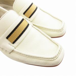 GUCCI ローファー モカシン シューズ シェリーライン レザー 40.5 27.5cm 白 ホワイト /HO 0227