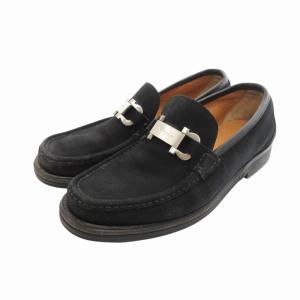 ビットローファー シューズ スエード レザー 8 25.5cm 黒 ブラック /HO 0227 GY35