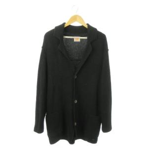 BOSS ORANGE ニットカーディガン テーラーカラー 長袖 アルパカ混 ワンポイント ロゴ 大きいサイズ