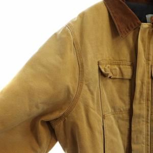 Carhartt ヴィンテージ 90年代 トラディショナルコート 長袖 USA製 ミドル 総裏地 ロゴ 茶 ブラウン GY01