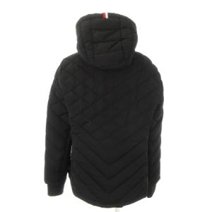 TOMMY HILFIGER キルティング中綿ジャケット ジップアップ フーディー ロゴ L 黒 ブラック /MN6 GY01