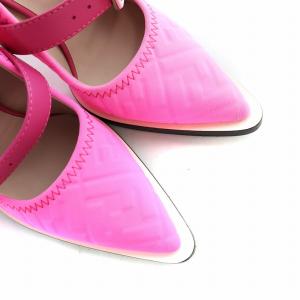 FENDI プリンツ オン ニッキーミナージュ パンプス ポインテッドトゥ ステッチ ベルト ロゴ 36.5 23.5cm