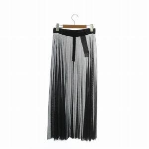 MM6 Maison Margiela 22SS チュールスカート プリーツ ロング ジップフライ 38 M 黒 ブラック S52MA0150