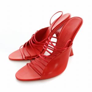 アルタイル ALTAIRE スリングバック サンダル ミュール レザー サテン ロゴ チャンキーヒール