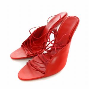 アルタイル ALTAIRE スリングバック サンダル ミュール レザー サテン ロゴ チャンキーヒール 9.5 27.5cm