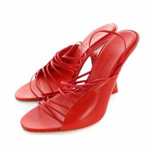 アルタイル ALTAIRE スリングバック サンダル ミュール レザー サテン ロゴ チャンキーヒール