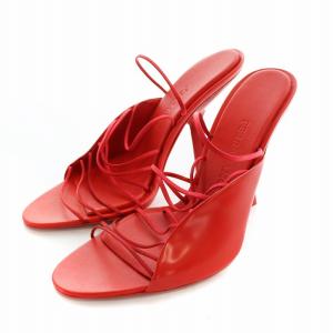 アルタイル ALTAIRE スリングバック サンダル ミュール レザー サテン ロゴ チャンキーヒール