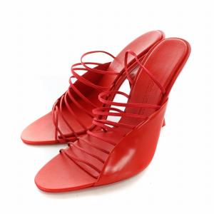  アルタイル ALTAIRE スリングバック サンダル ミュール レザー サテン ロゴ チャンキーヒール