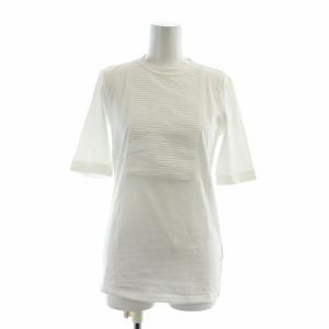 カットソー 半袖 クルーネック ストライプ S 白 ホワイト GY19 /MQ
