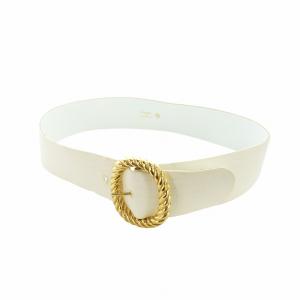 ヴィンテージ ベルト ゴールドバックル ステッチ ワイド ロゴ 白 ホワイト GY19 /MQ