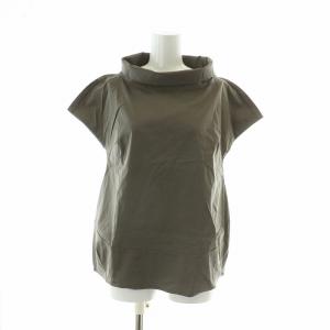 シャツ ブラウス 半袖 M 茶色 ブラウン