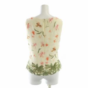 AKRIS セットアップ 3点セット 上下 シャツブラウス ノースリーブカットソー パンツ 長袖 ロゴ 花柄 XS