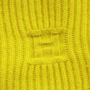 HERMES カシミヤ100％ スヌード マフラー Hロゴ イエロー