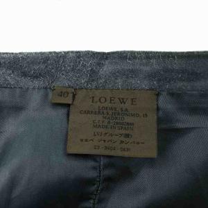 LOEWE ヴィンテージ タイトスカート スエード レザー ひざ丈 ジップフライ 40 L グレー /XZ GY19