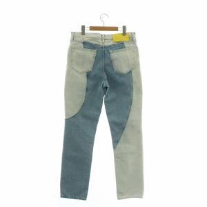 Off-White デニムパンツ ジーンズ ストレート バイカラー ボタンフライ 30 M 青 ブルー /XZ GY19