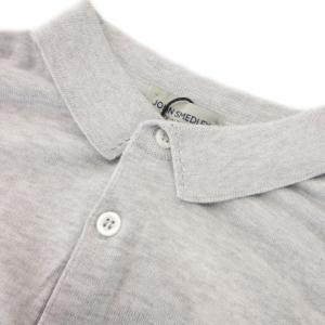 JOHN SMEDLEY ポロシャツ ニット 半袖 コットン ハイゲージ 薄手 ボーダー S グレー /MN3 GY19