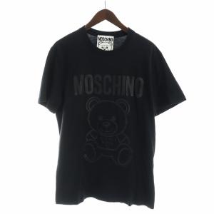Tシャツ カットソー テディベア ロゴ ビッグプリント 半袖 42 S 黒 ブラック GY19 /MQ