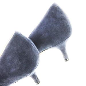 JIMMY CHOO スエードパンプス ミドルヒール アーモンドトゥ 小さいサイズ 34 21.0cm 紺 ネイビー /CK7