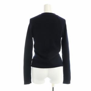 PRADA ニット カーディガン 長袖 Vネック ロゴ 38 S 紺 ネイビー GY19 /MQ