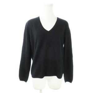 ニット セーター Vネック 長袖 無地 シンプル 柔らか 40 M 紺 ネイビー /AO3 GY19