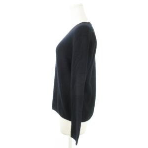 PRADA ニット セーター Vネック 長袖 無地 シンプル 柔らか 40 M 紺 ネイビー /AO3 GY19