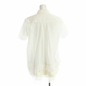 sacai ブラウス 半袖 シャツ レース フリル プリーツ 1 M 白 ホワイト GY19 /MQ