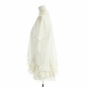 sacai ブラウス 半袖 シャツ レース フリル プリーツ 1 M 白 ホワイト GY19 /MQ