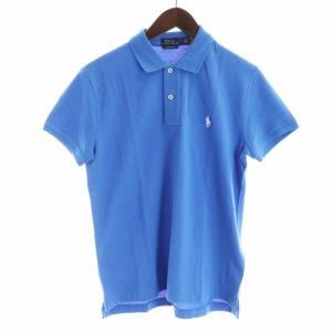 ポロシャツ タグ付き カットソー 半袖 ポニー ロゴ 刺繍 鹿の子 S 青 ブルー GY19 /MQ