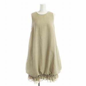 DAISY LIN ノースリーブワンピース フリル 38 ベージュ