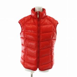 スポーツ SPORT ダウンベスト アウター ナイロン ハイネック ジップアップ 38 M 赤 レッド