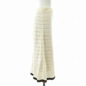 FENDI フレアスカート メッシュ ロング ジップフライ ペチコート付き 42 M 白 ホワイト /XZ GY19