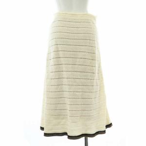 FENDI フレアスカート メッシュ ロング ジップフライ ペチコート付き 42 M 白 ホワイト /XZ GY19