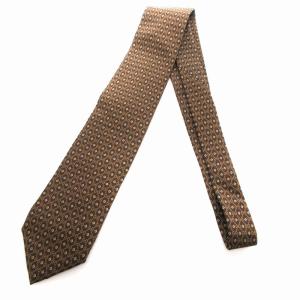 GUCCI ネクタイ レギュラータイ GG柄 絹 シルク 茶 /JS GY19