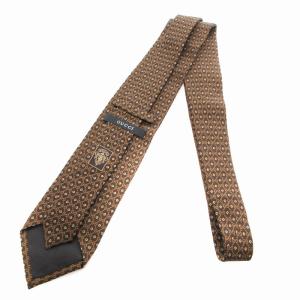 GUCCI ネクタイ レギュラータイ GG柄 絹 シルク 茶 /JS GY19